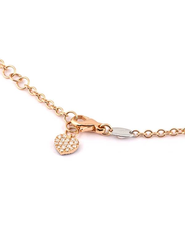 GIROCOLLO IN ORO ROSA 18KT CON CUORE DI DIAMANTI ZAFFIRI E AMETISTA