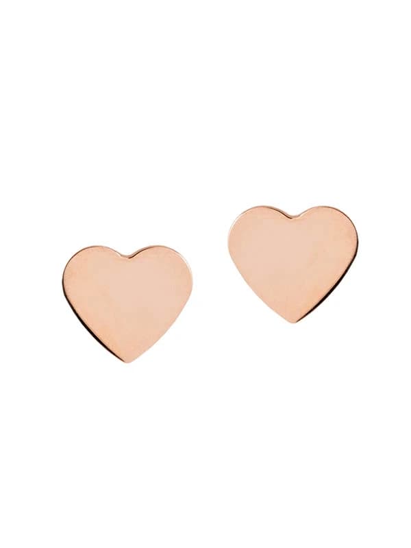 ORECCHINI A LOBO CON CUORE GRANDE PIENO IN ORO ROSA 18KT