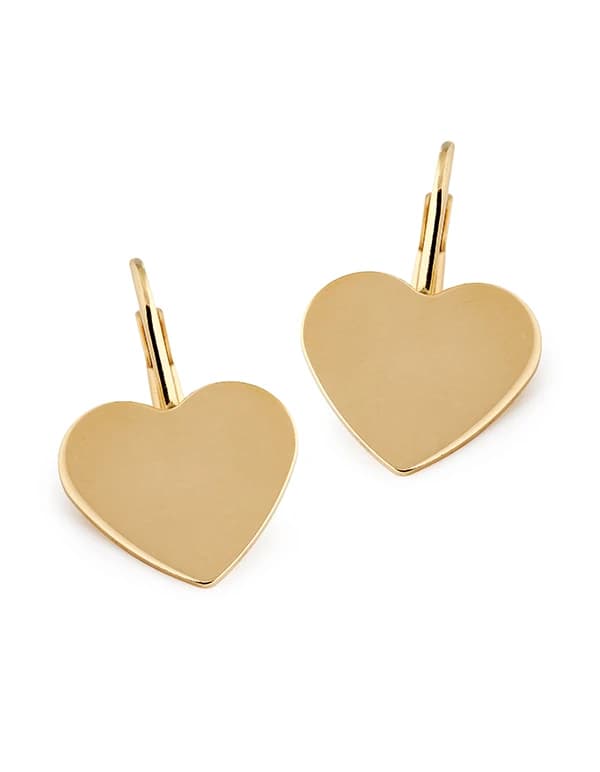 ORECCHINI CON CUORE GRANDE PIENO IN ORO GIALLO 18KT