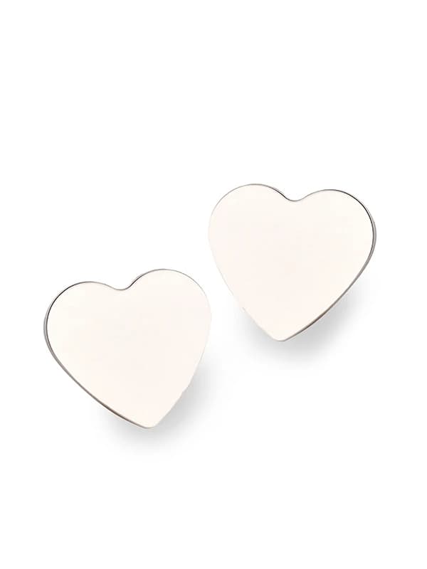 ORECCHINI A LOBO CON CUORE GRANDE PIENO IN ORO BIANCO 18KT