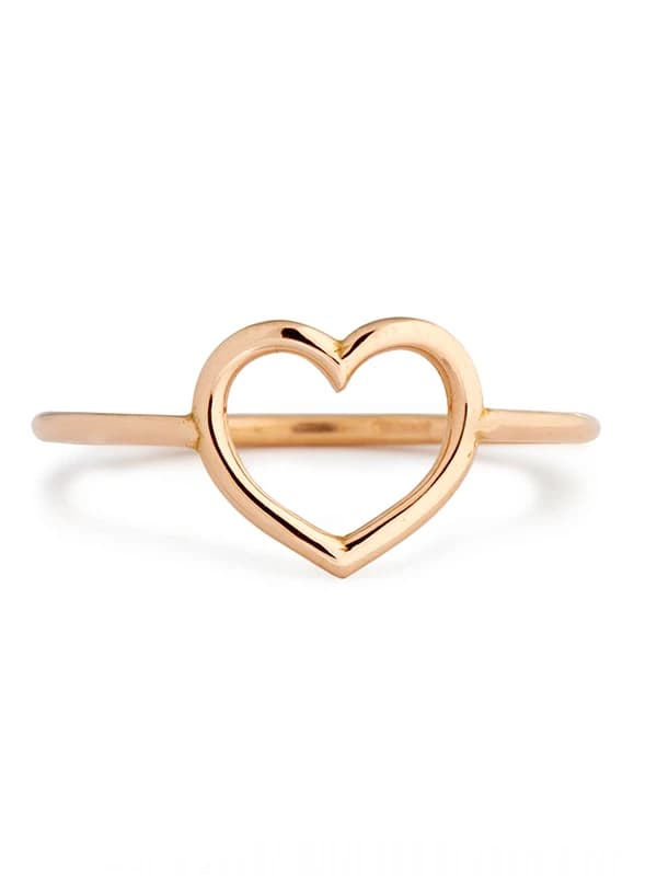ANELLO CON CUORE VUOTO MEDIO IN ORO ROSA 18KT