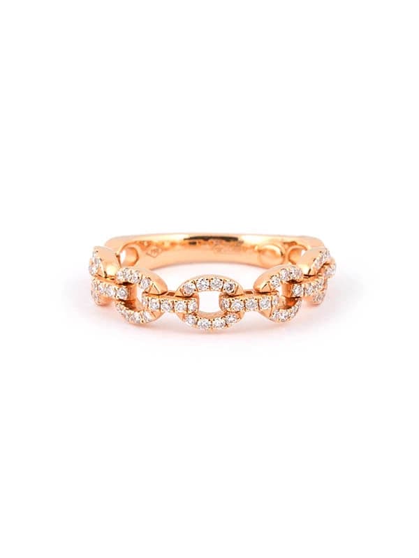 ANELLO FANTASIA GROUMETTE IN ORO ROSA 18KT CON DIAMANTI