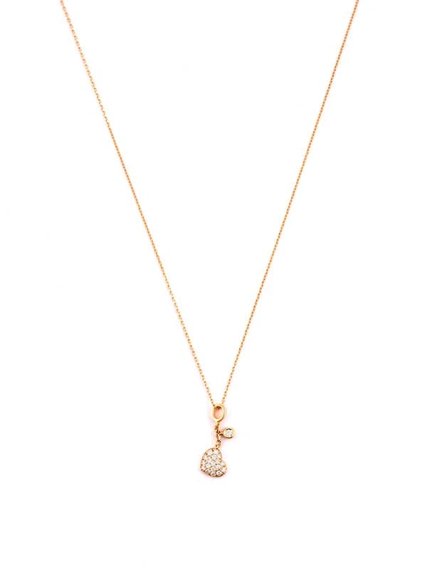 GIROCOLLO IN ORO ROSA 18KT CUORE CON DIAMANTI