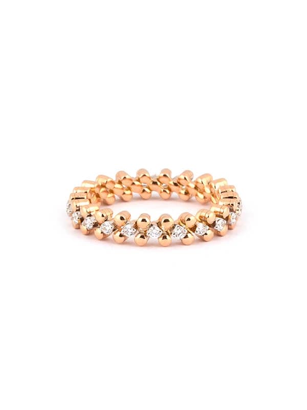SERAFINO CONSOLI ANELLO MULTIMISURA IN ORO ROSA E BIANCO 18KT CON DIAMANTI REF. RMS 3M2 RWG WD