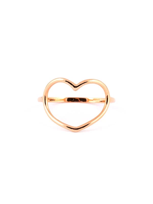 ANELLO CON CUORE GRANDE VUOTO IN ORO ROSA 18KT