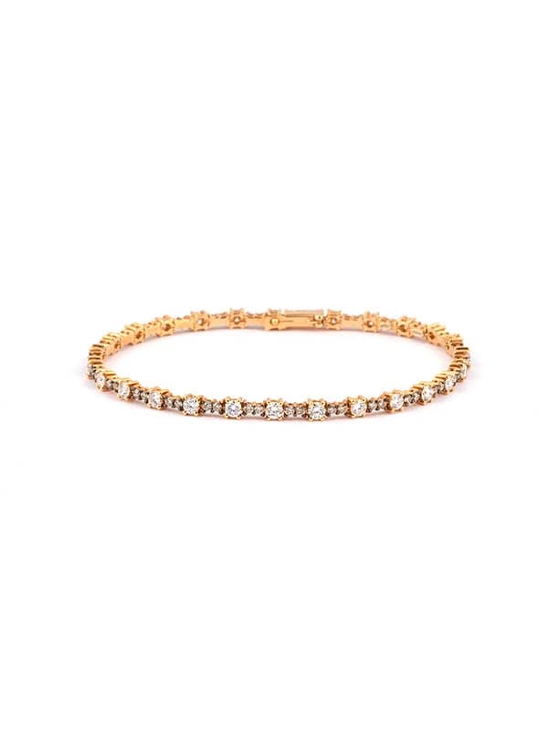 BRACCIALE TENNIS FANTASIA IN ORO ROSA 18KT CON DIAMANTI BIANCHI E DIAMANTI BROWN