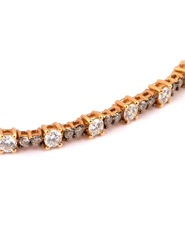 BRACCIALE TENNIS FANTASIA IN ORO ROSA 18KT CON DIAMANTI BIANCHI E DIAMANTI BROWN