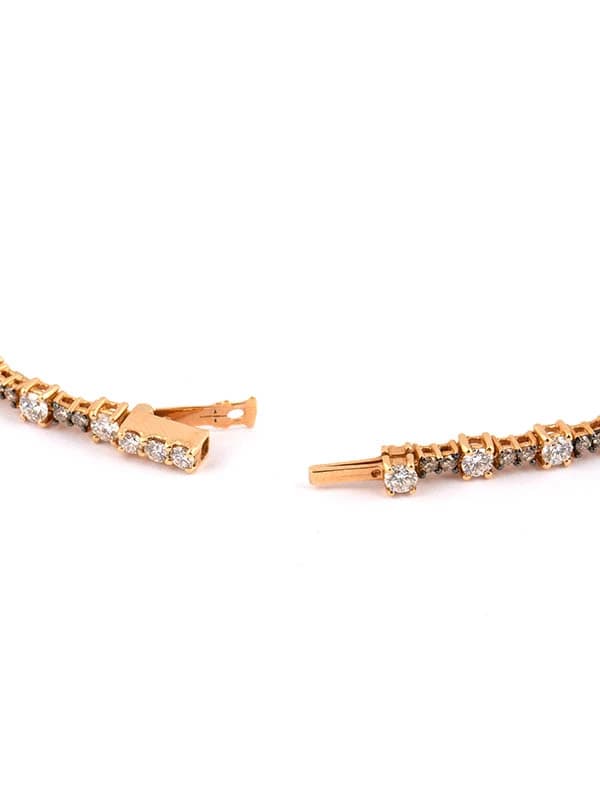 BRACCIALE TENNIS FANTASIA IN ORO ROSA 18KT CON DIAMANTI BIANCHI E DIAMANTI BROWN