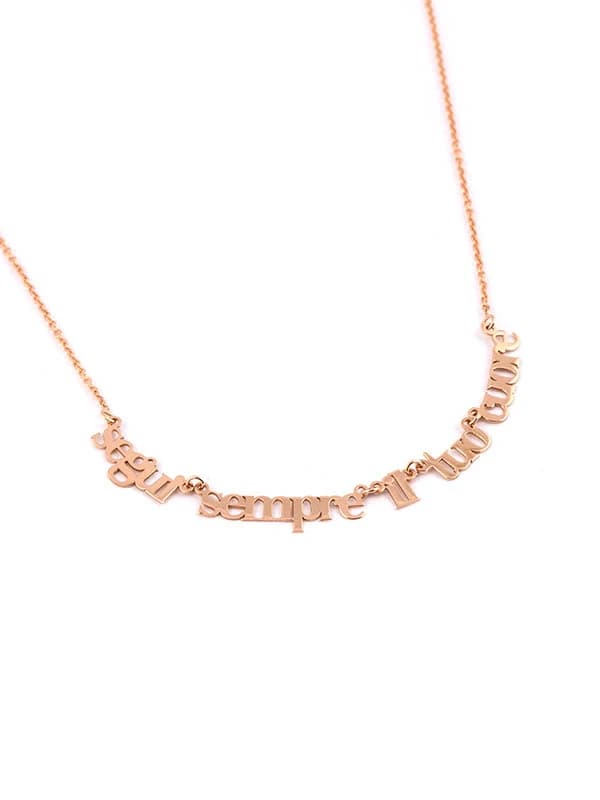 GIROCOLLO IN ORO ROSA 18KT SCRITTA SEGUI SEMPRE IL TUO CUORE