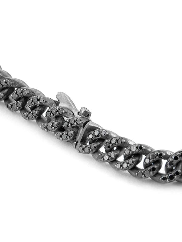 BRACCIALE GROUMETTE IN TITANIO CON DIAMANTI NERI MODELLO S PICCOLO