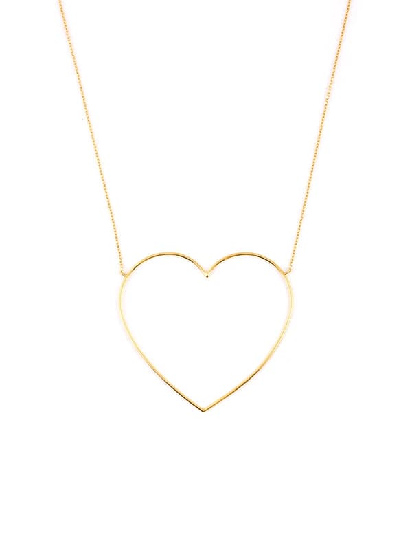 GIROCOLLO CON CUORE GRANDE VUOTO IN ORO GIALLO 18KT