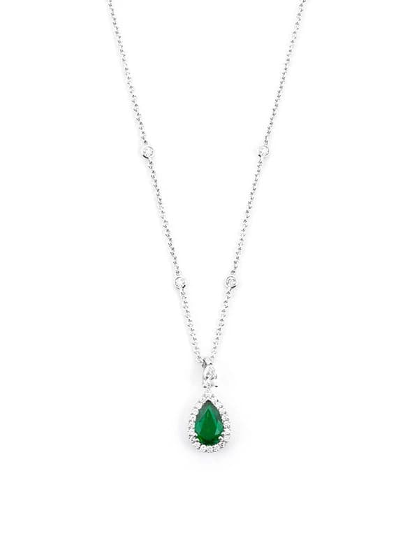 GIROCOLLO IN ORO BIANCO 18KT CON DIAMANTI E SMERALDI