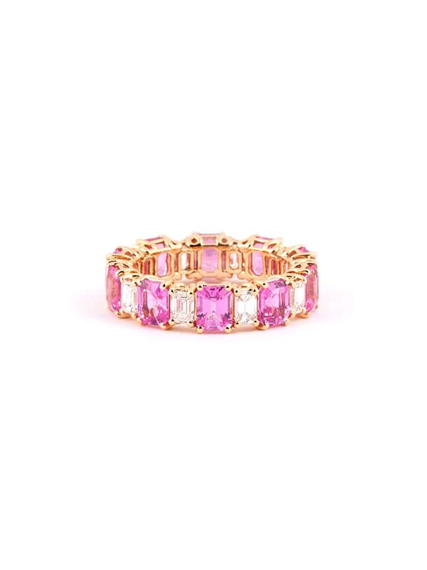 FEDINA ETERNELLE IN ORO ROSA 18KT CON DIAMANTI E ZAFFIRI ROSA