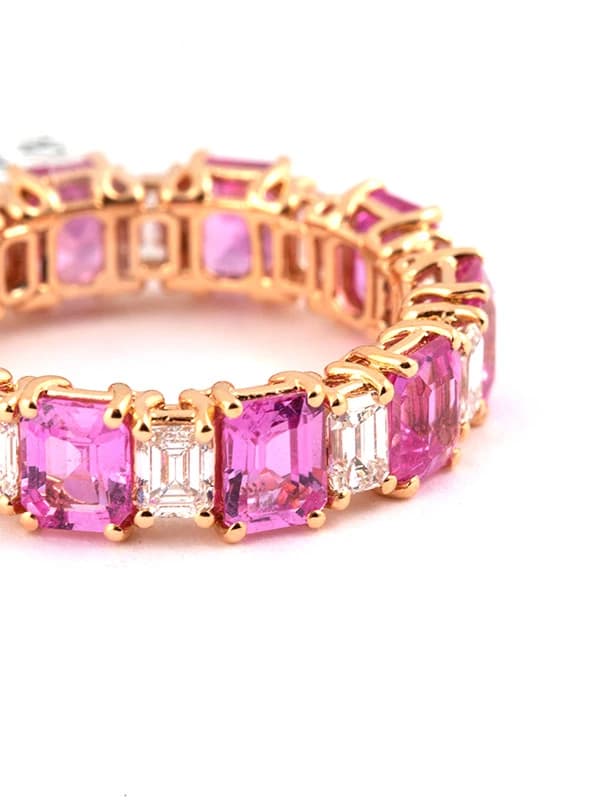 FEDINA ETERNELLE IN ORO ROSA 18KT CON DIAMANTI E ZAFFIRI ROSA