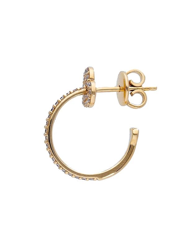 ORECCHINI CERCHIO IN ORO ROSA 18KT CUORE CON DIAMANTI