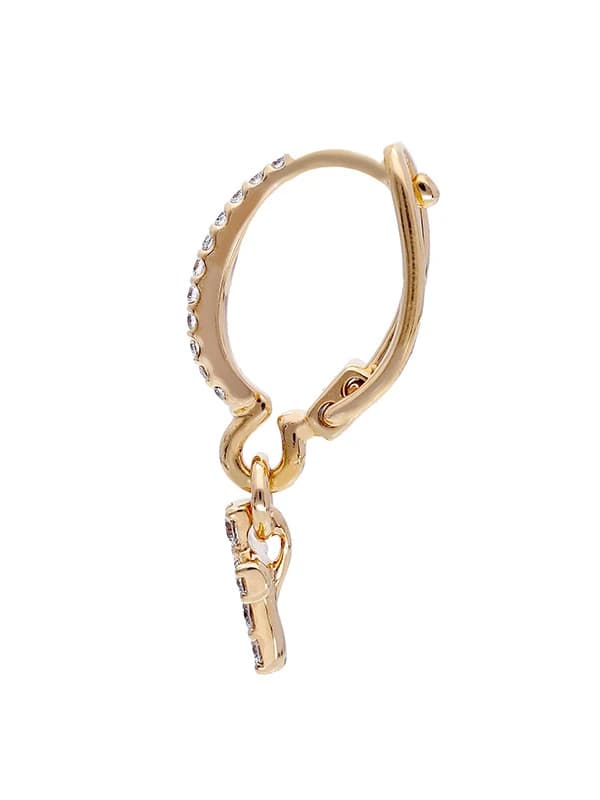 ORECCHINI IN ORO ROSA 18KT CROCE CON DIAMANTI