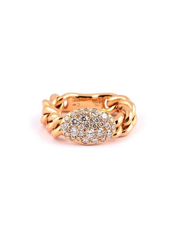 ANELLO FANTASIA GROUMETTE IN ORO ROSA 18KT CON DIAMANTI