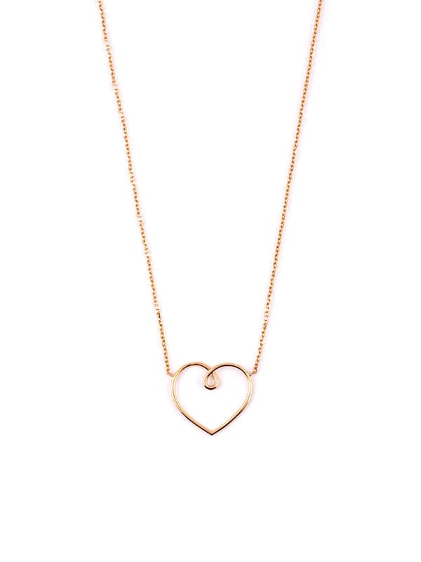 GIROCOLLO CON CUORE MEDIO PICCOLO VUOTO INCROCIATO IN ORO ROSA 18KT