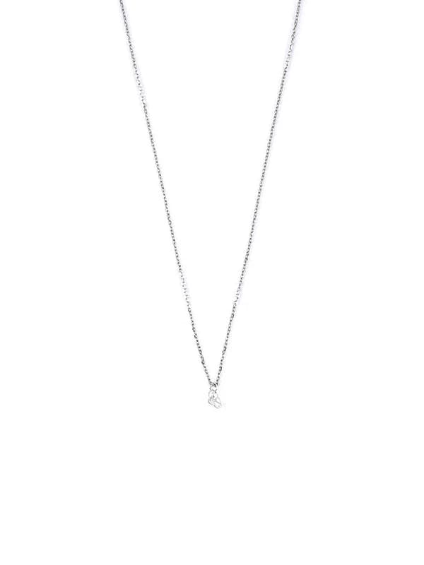 GIROCOLLO IN ORO BIANCO 18KT CON DIAMANTE TAGLIO CUORE