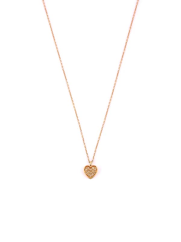 GIROCOLLO IN ORO ROSA 18KT CUORE CON DIAMANTI BROWN