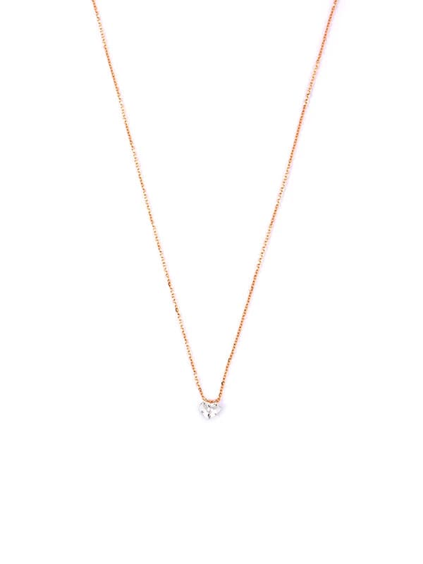 GIROCOLLO IN ORO ROSA 18KT CON DIAMANTE TAGLIO CUORE