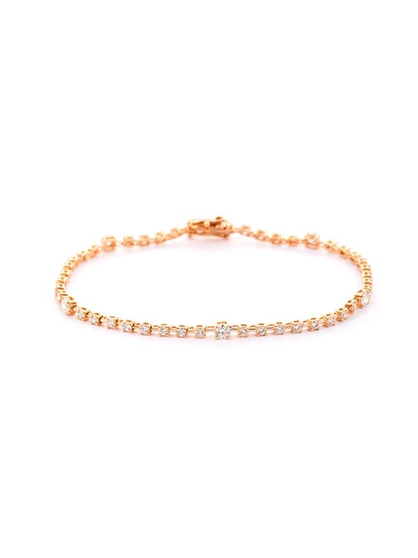 BRACCIALE IN ORO ROSA 18KT CON DIAMANTI BIANCHI