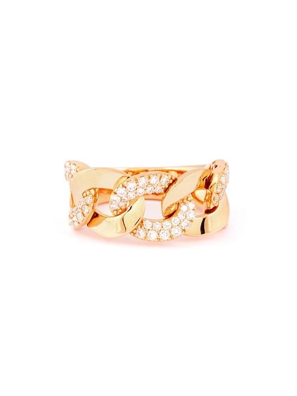 ANELLO GROUMETTE IN ORO ROSA 18KT CON DIAMANTI BIANCHI