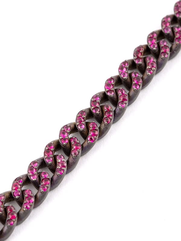 BRACCIALE GROUMETTE IN TITANIO CON RUBINI MODELLO S PICCOLO CM.20,5