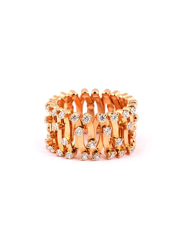 SERAFINO CONSOLI ANELLO BRACCIALE IN ORO ROSA 18KT CON DIAMANTI REF. S.RB 1492 H4 RG WD