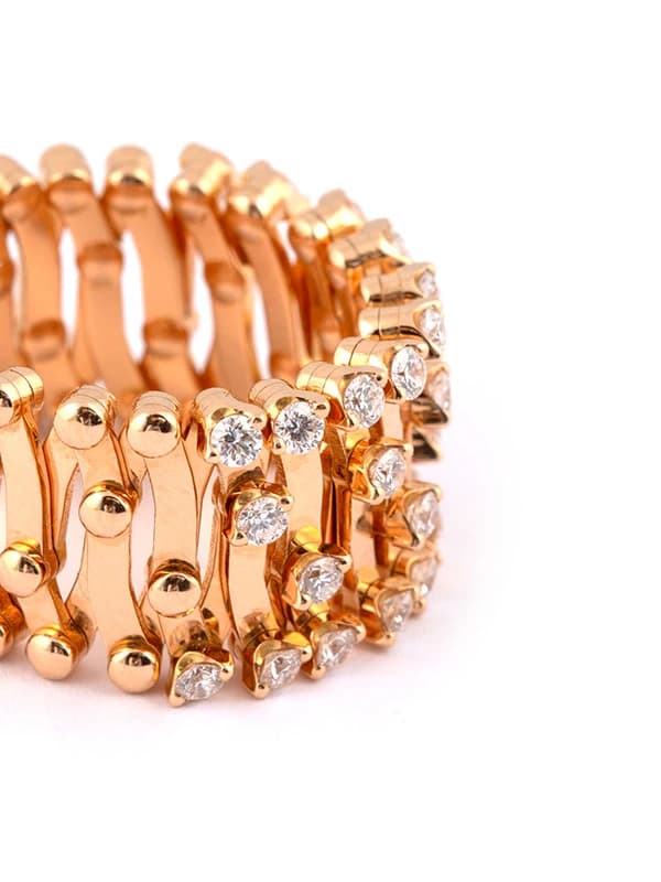 SERAFINO CONSOLI ANELLO BRACCIALE IN ORO ROSA 18KT CON DIAMANTI REF. S.RB 1492 H4 RG WD