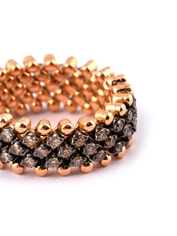SERAFINO CONSOLI ANELLO MULTIMISURA IN ORO ROSA 18KT CON DIAMANTI BROWN REF. RMS 5M2 RBG BRD