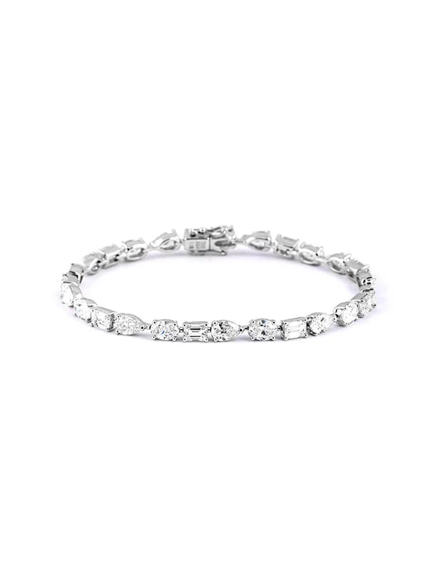 BRACCIALE TENNIS IN ORO BIANCO 18KT CON DIAMANTI BIANCHI TAGLIO MULTIPLO