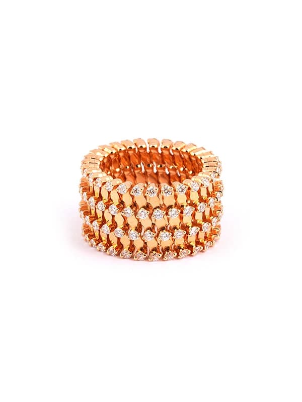 SERAFINO CONSOLI ANELLO BRACCIALE IN ORO ROSA 18KT CON DIAMANTI REF. S.RB A-7F2 RG WD