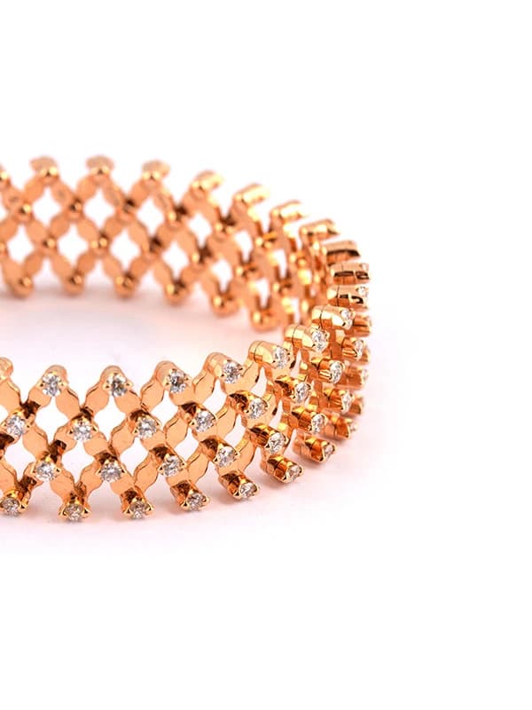 SERAFINO CONSOLI ANELLO BRACCIALE IN ORO ROSA 18KT CON DIAMANTI REF. S.RB A-7F2 RG WD