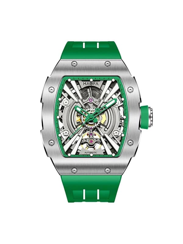 HAOFA SKELETON AUTOMATIC GREEN IN ACCIAIO REF. 1907
