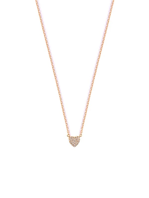 GIROCOLLO IN ORO ROSA 18KT CUORE CON PAVE' DI DIAMANTI