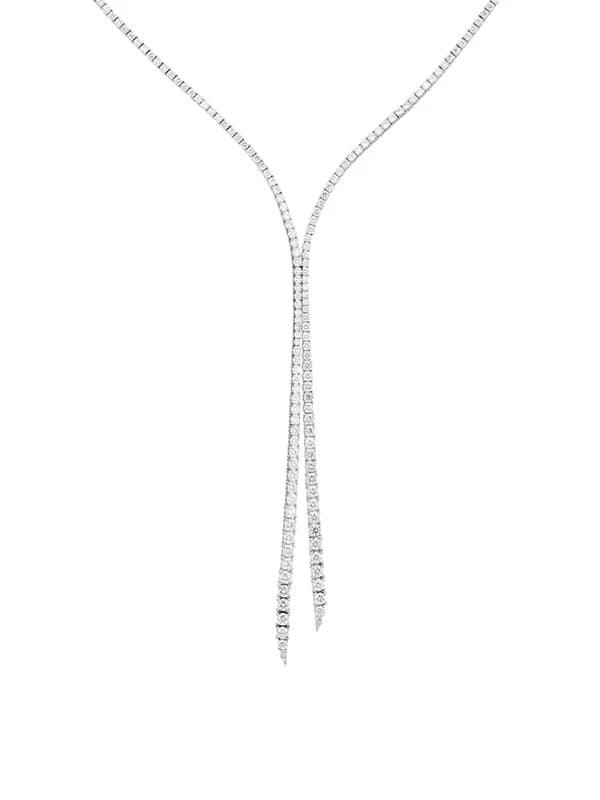 GIROCOLLO TENNIS FILO TANGENTE IN ORO BIANCO 18KT CON DIAMANTI