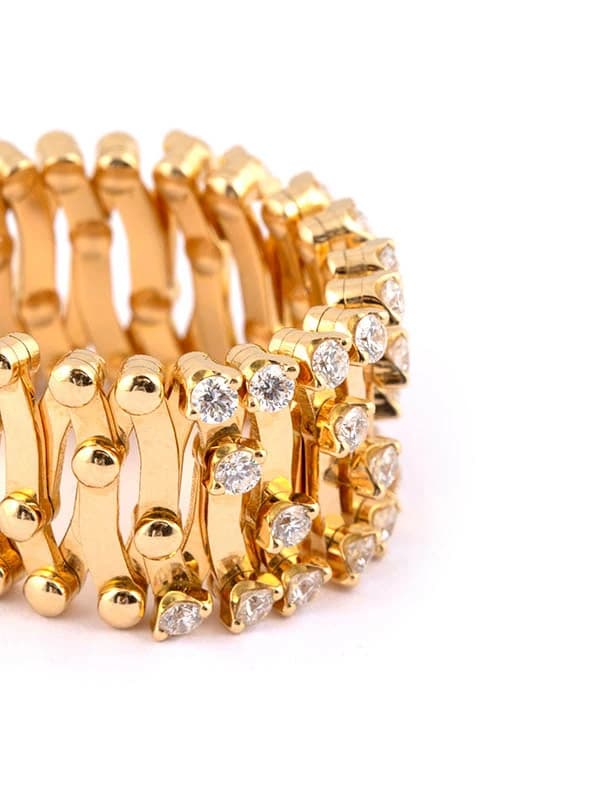 SERAFINO CONSOLI ANELLO BRACCIALE IN ORO GIALLO 18KT CON DIAMANTI REF. S.RB 1492 H4 YWG WD