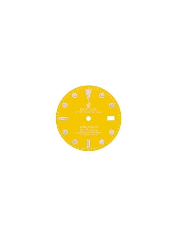 QUADRANTE AFTERMARKET PER ROLEX SUBMARINER DATE 40MM IN ACCIAIO REF. 1680 GIALLO PALLETTONI