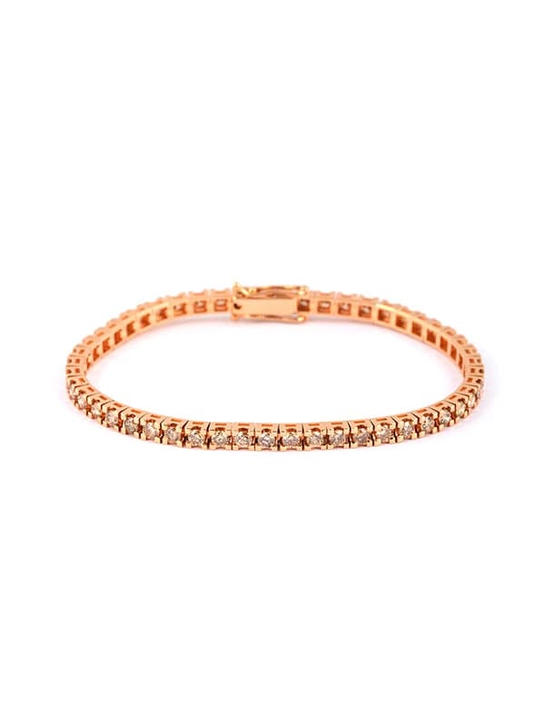 BRACCIALE TENNIS IN ORO ROSA 18KT CON DIAMANTI BROWN