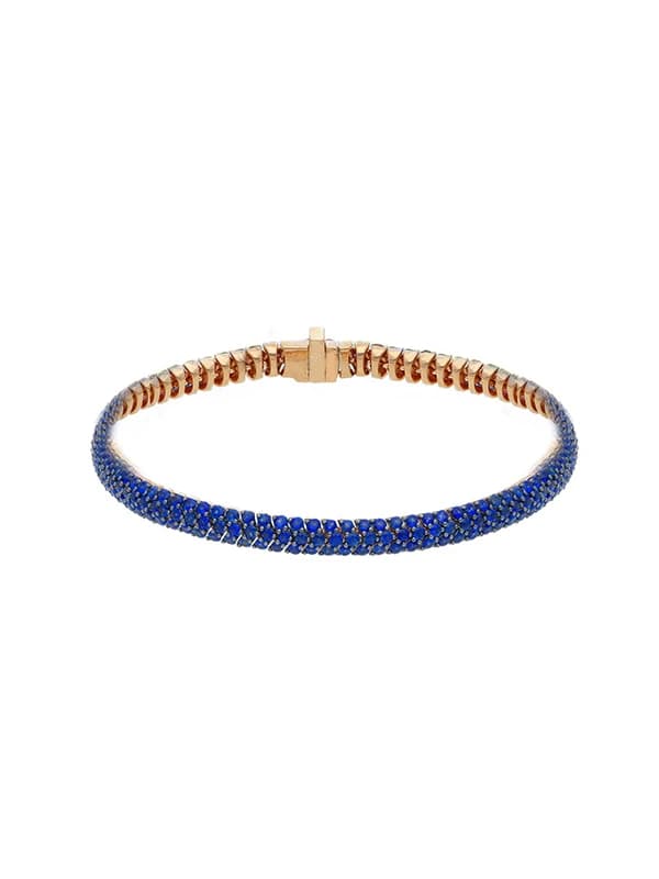 BRACCIALE SNAKE IN ORO ROSA 18KT CON PAVE' DI ZAFFIRI BLU