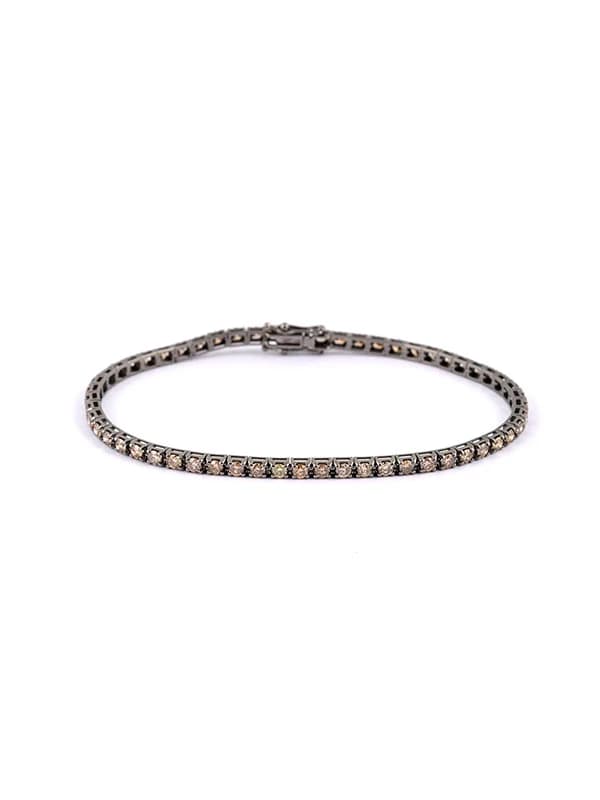 BRACCIALE IN ORO BIANCO BRUNITO 18KT CON DIAMANTI BROWN