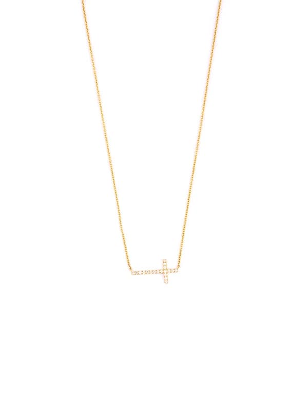 GIROCOLLO IN ORO GIALLO 18KT CROCE DI DIAMANTI