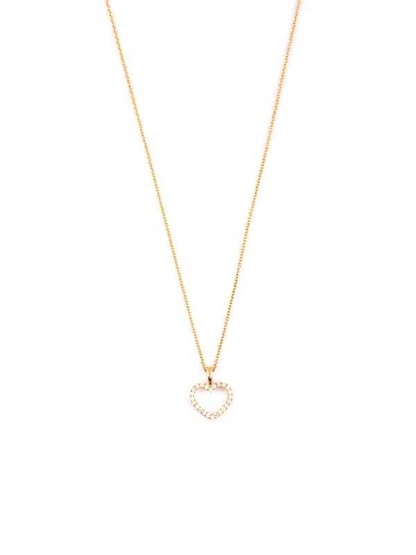 GIROCOLLO IN ORO GIALLO 18KT CUORE VUOTO CON DIAMANTI