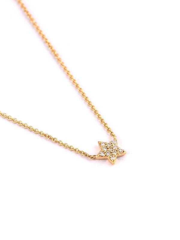 GIROCOLLO IN ORO GIALLO 18KT TRE STELLE CON DIAMANTI