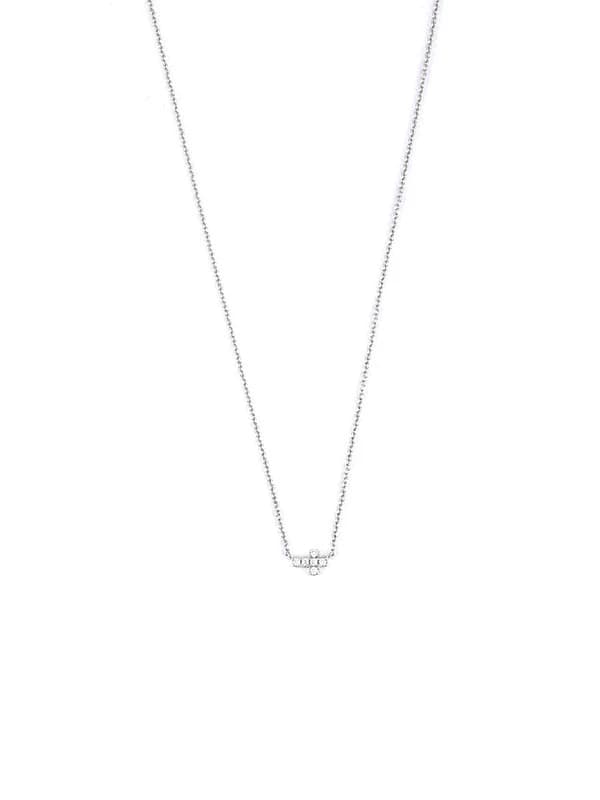 GIROCOLLO IN ORO BIANCO 18KT CROCE DI DIAMANTI