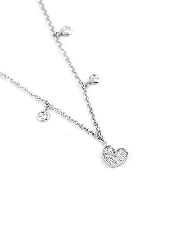 GIROCOLLO IN ORO BIANCO 18KT CUORE DI DIAMANTI