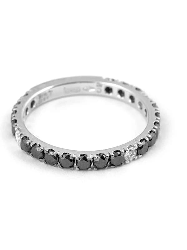 FEDINA MEZZA ETERNELLE IN ORO BIANCO 18KT CON DIAMANTI BIANCHI E DIAMANTI NERI