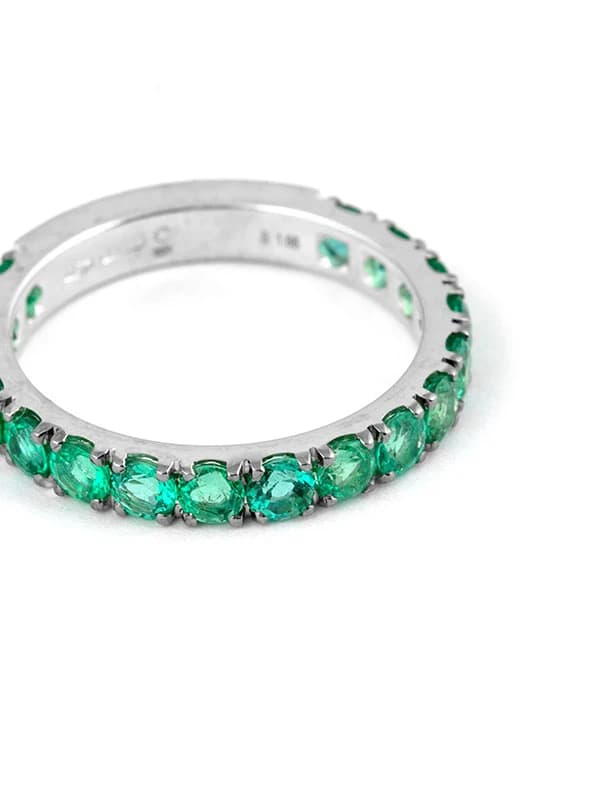 FEDINA MEZZA ETERNELLE IN ORO BIANCO 18KT CON SMERALDI