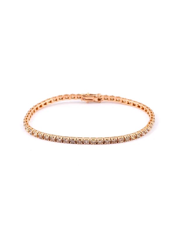 BRACCIALE TENNIS IN ORO ROSA 18KT CON DIAMANTI BROWN